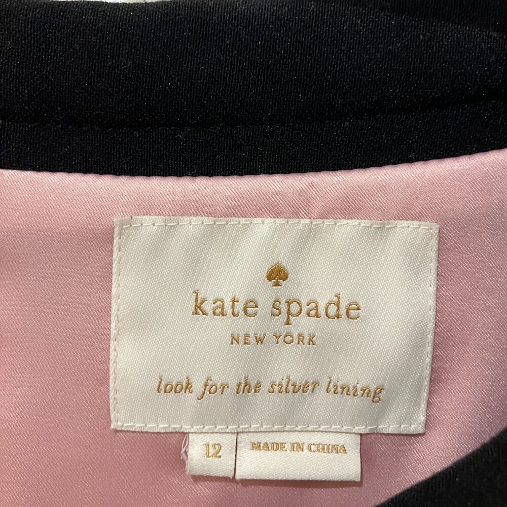 kate spade Pink and Black Scallop Trim Cap Sleeve Dress - Picture 2 of 5